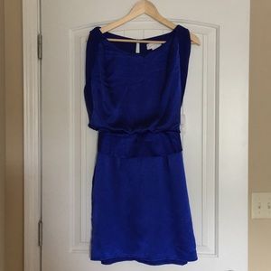 Jessica Simpson Blue Flutter Peplum Dress